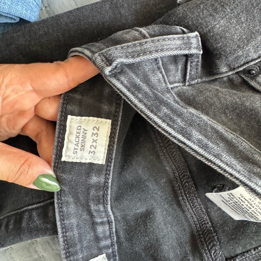 Men's Gray Stacked Skinny Jeans